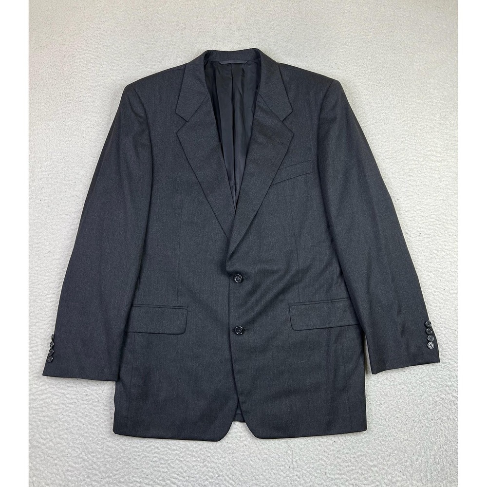 Hickey Freeman Suit Jacket Mens 43L Gray 100% Wool Classic Fit 2 Button USA